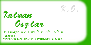 kalman oszlar business card